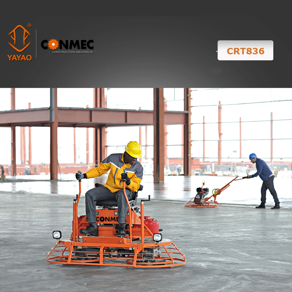 
CONMEC Ride-on Power Trowel 36' concrete riding power trowel machine with multi-directional steering system 