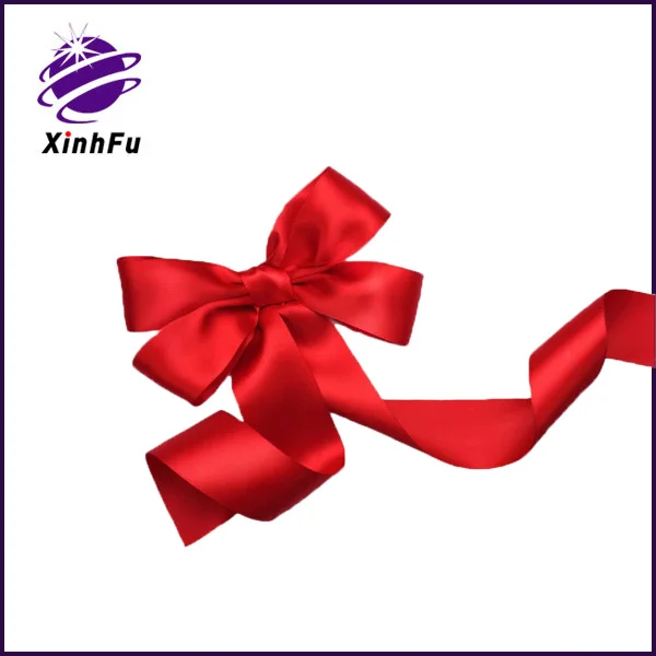 wholesale customized all kinds of size,shape outdoor red ribbon bow for packing gifts box for Christmas