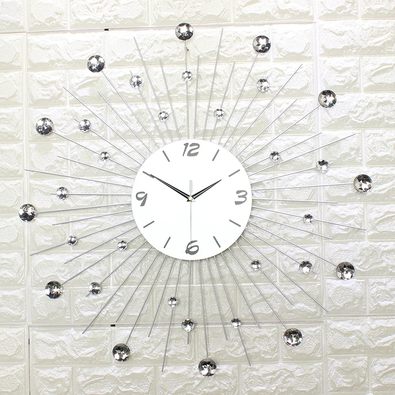 odm/odm modern wall clock diamond Gypsophila Light luxury decorative wall clock reloj de pared
