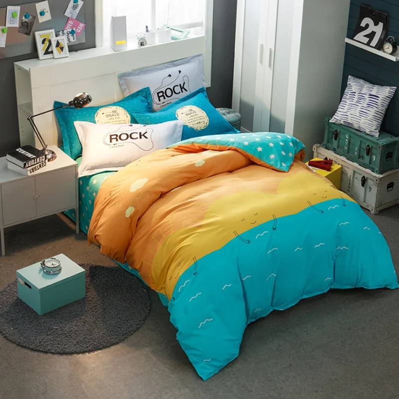 
European style kids cotton 4piece sheets quilt cover cute animal cotton pattern children cartoon baby bedding set 