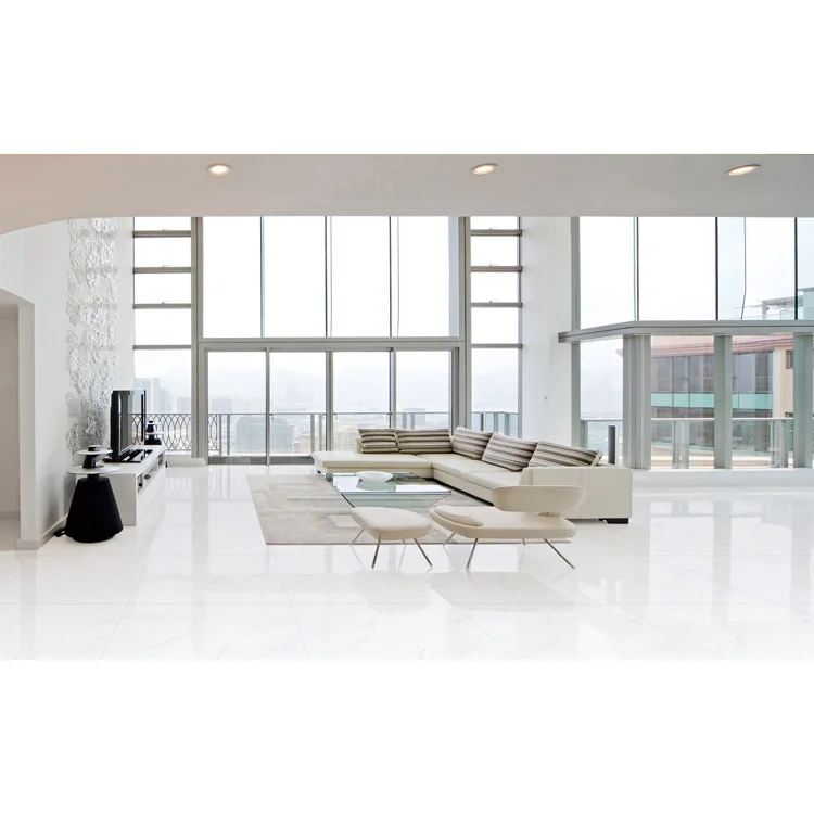 Modern white glossy floor tile