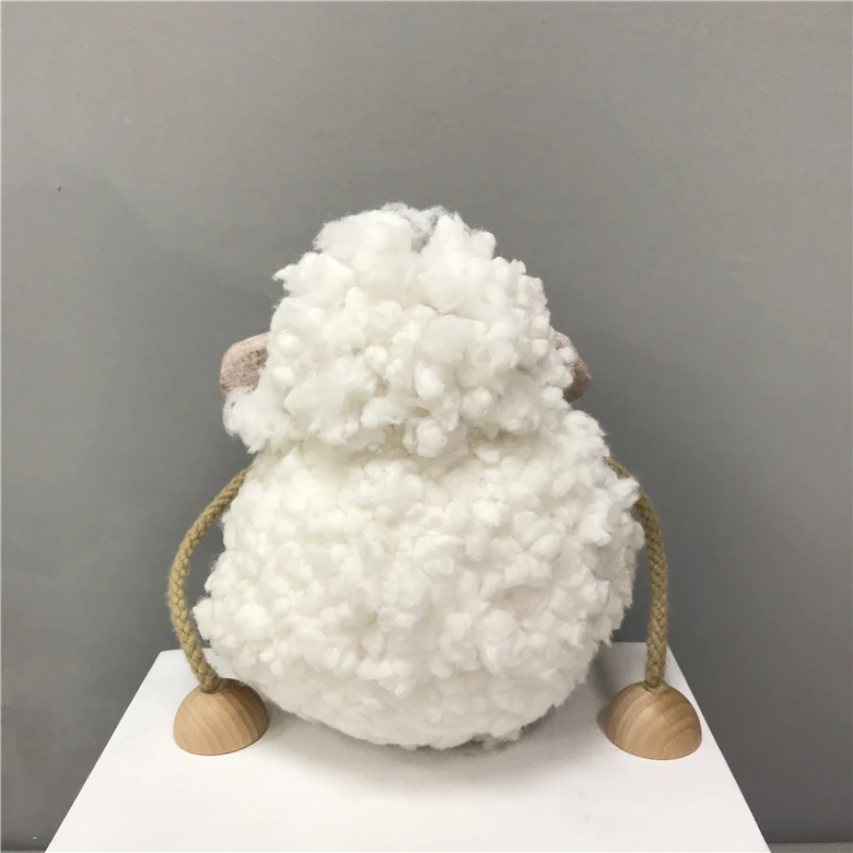Manufacture Cute Sheep Animal Figurine Gifts Home Table Ornament Easter Plush White Sitting Eid Sheep Decorations