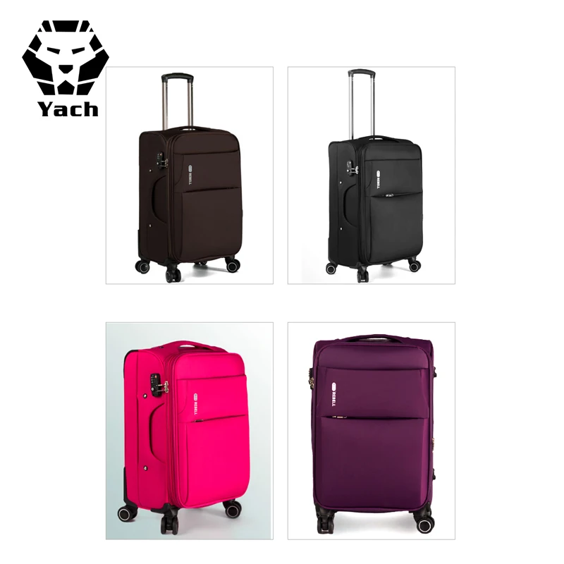 Trolley Baggage Casual Wrinkle Abrasion Resistant Silent Wheels Oxford Suitcase Nylon Aviation Soft Travelling Luggage Set