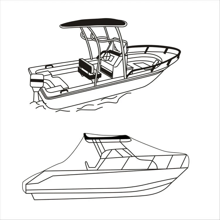 NHCX Heavy duty 600D Marine Grade  T Top Boat Cover Jumbo Boat Cover