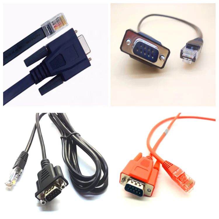 Customized Cables RS232 Serial DB9 female Panel Mount to RJ45 male Cables
