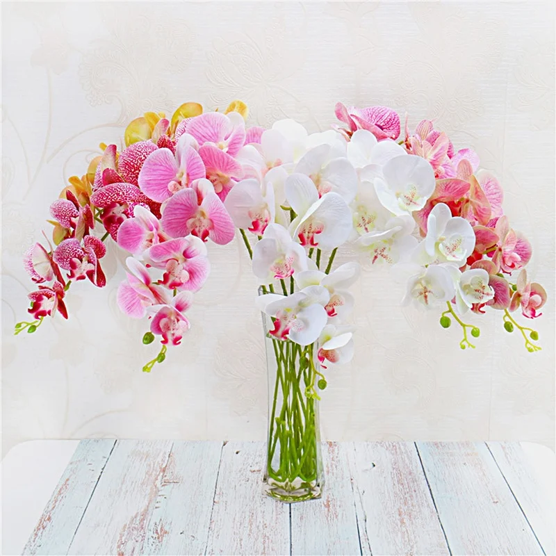 In stock artificial orchid real touch artificial indoor decorative flowers for sale