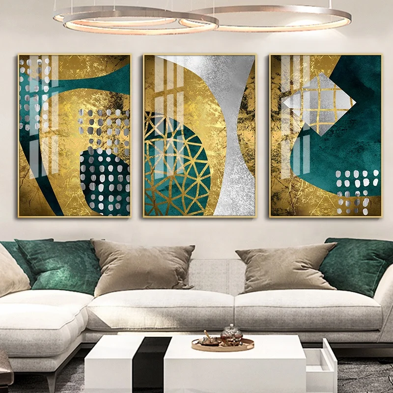 Crystal Canvas Glass Framed Large Paintings For Living Room Painting Art