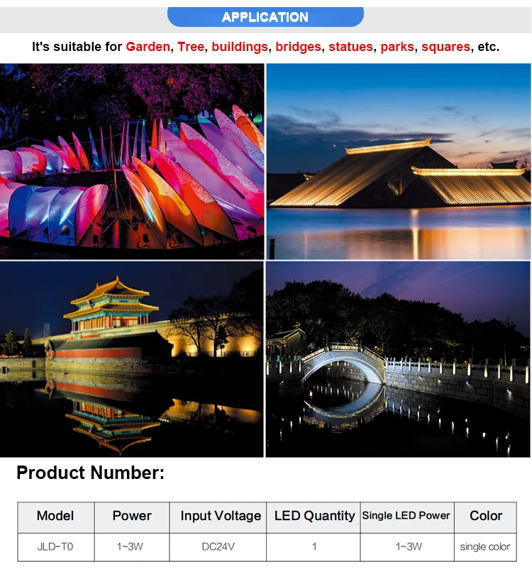 
Hot sale Garden Tree buildings bridges statues outdoor ip65 rgb dmx 512 1w spotlight floor warm light follow LED spot light 