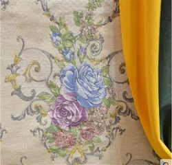 High-end custom elegant fabric American curtain retro living room decorative solid color chenille curtain Sylia(BY12-A10010)