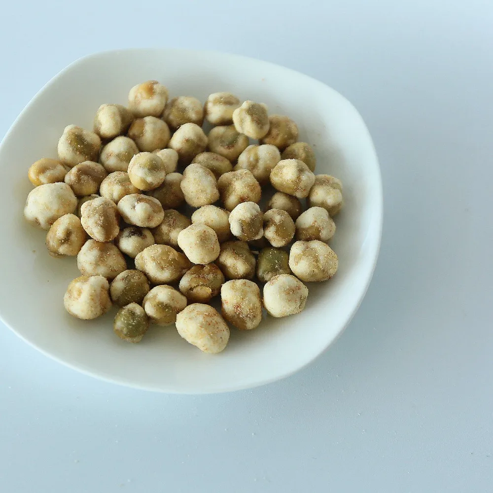 Roasted coated natural wasabi green peas snack food