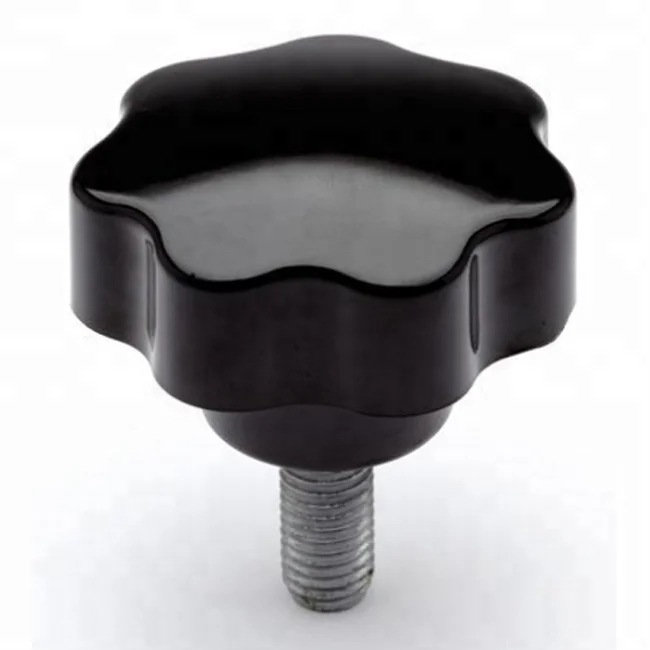 High quality Customized Plastic ABS nylon Lobe knob Female and Male handle knobs steel stem and brass insert