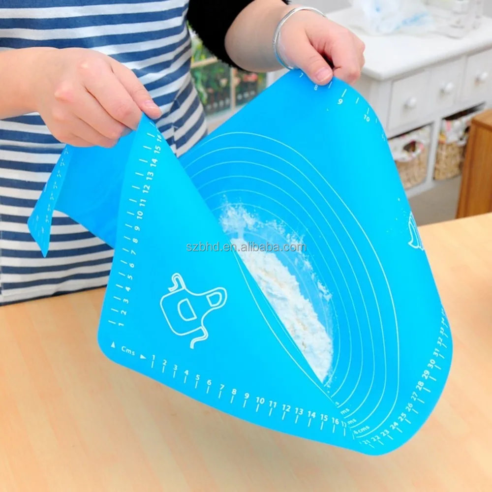 Durable Non-stick Silicone Baking Mat Dough Pastry Rolling Mat Food Grade Silicone Pastry Mat with Measurements