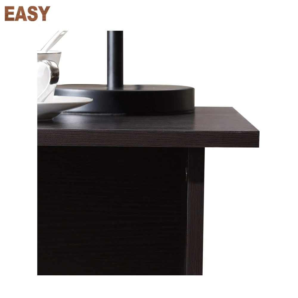 Home Office Desk with 3 Layers Shelves Storage Computer Desk Table with File Cabinet Simple Workstation