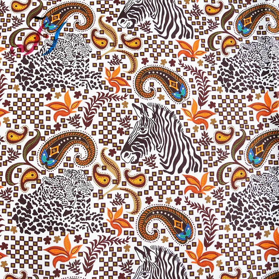Custom digital printing animal pattern on cotton canvas fabric