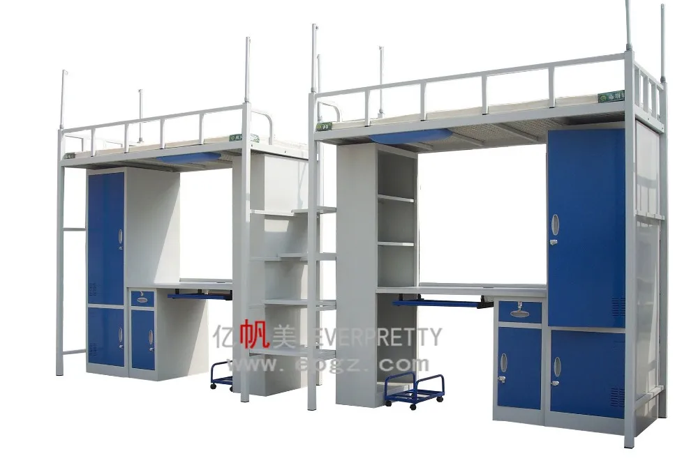 Modern School Bunkbeds Double Bed with Storage Metal Bed Frames Manufacturers