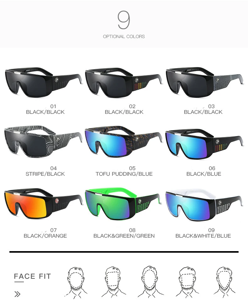 Dubery D2030 Big Frame Bicycle Sunglasses Sports Sunglasses Glasses for Men