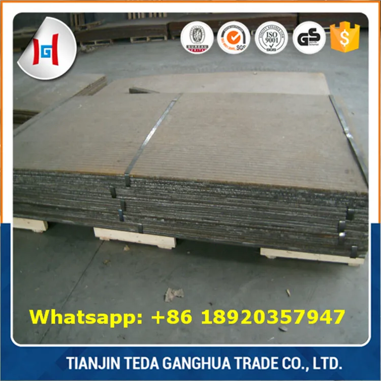 6+4 6+8 8+4 Chromium carbide hardfacing overlay abrasion resistant steel plate