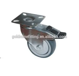 Мебельных колесиков поворотный мебель заклинателя с тормозом резина или пвх колеса