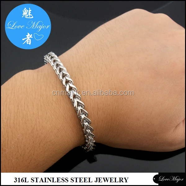 Italian men Stainless Steel Franco Cuban Box Chain Link Bracelets 6mm