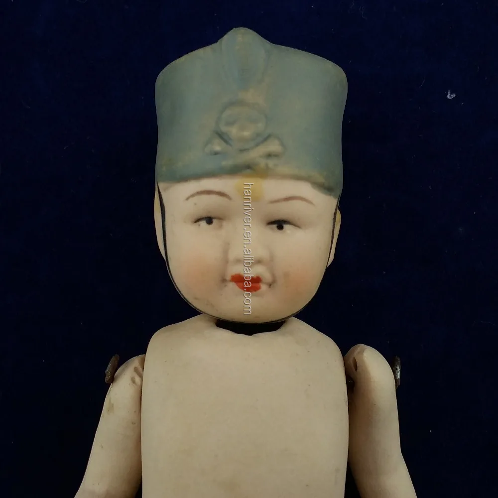 Hot selling ceramic porcelain toy baby figurine with flexible arms and legs