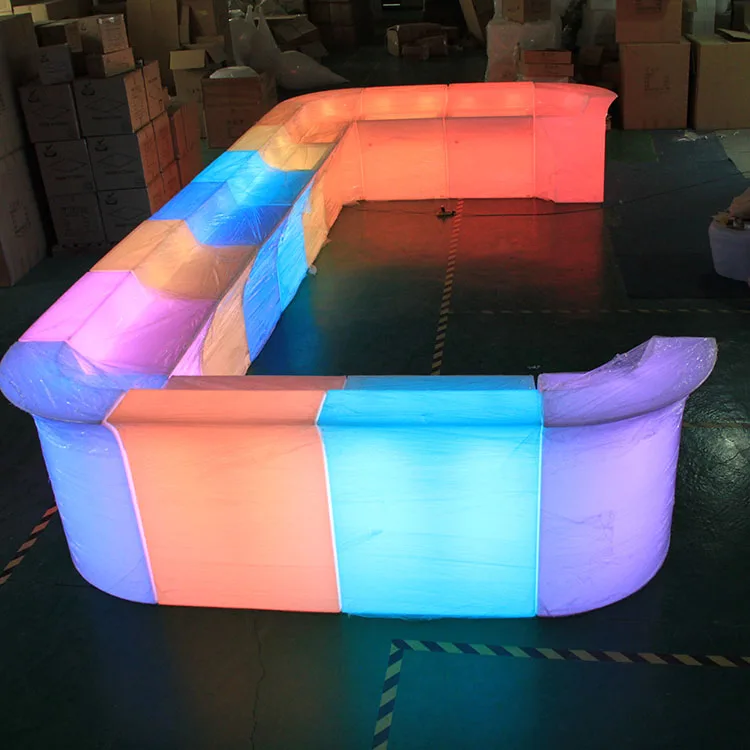 Led Illuminated Bar Counter Commercial Plastic Portable Modern Furniture