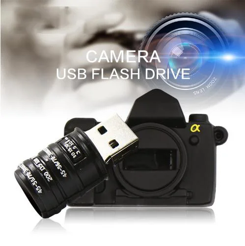 Cartoon Camera USB Flash Drive 2.0 1GB 2GB 4GB PVC 8GB Pendrive 3.0 16GB  USB Memory Stick 32GB Creative Gifts Pen Drive 64GB