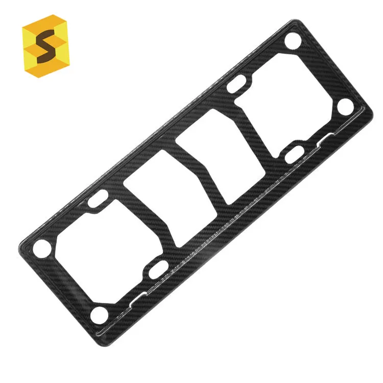 ES W-ZG-028 отечественных автомобилей Внешняя рамка номерного знака 100% пластина из чистого графитового волокна по индивидуальному заказу