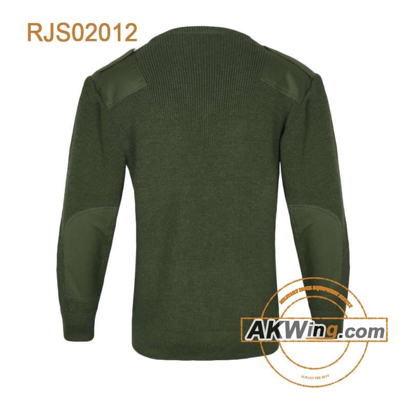 Olive Green Army Wool Sweater Pullover Military Sweater for camping
