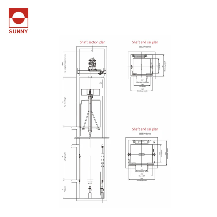 
Small Machine Room High Speed Lift Energy Saving With Compact Structure 