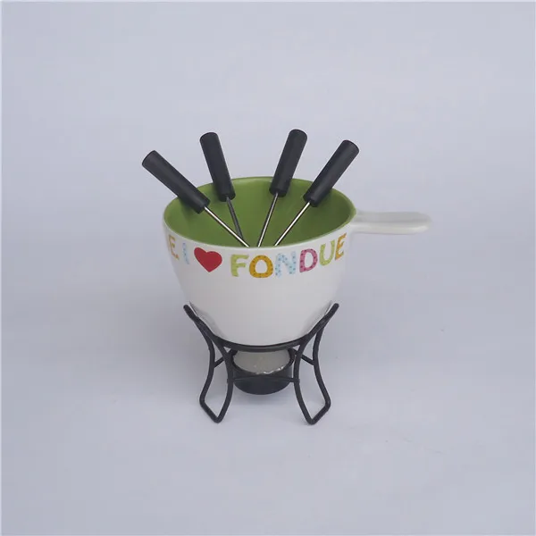 New design bulk deep stoneware melting pot cheap chocolate fondue pot