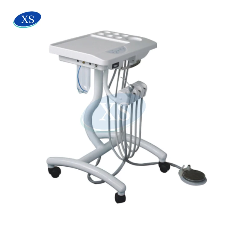 4 hole dental mobile cart unit portable therapeutic apparatus delivery cart equipment movable cart unit with water bottle