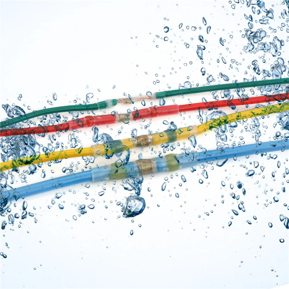 China manufacturer 100 pcs solder sleeves for wire electrical cable seal heat shrink butt terminal connector with great price