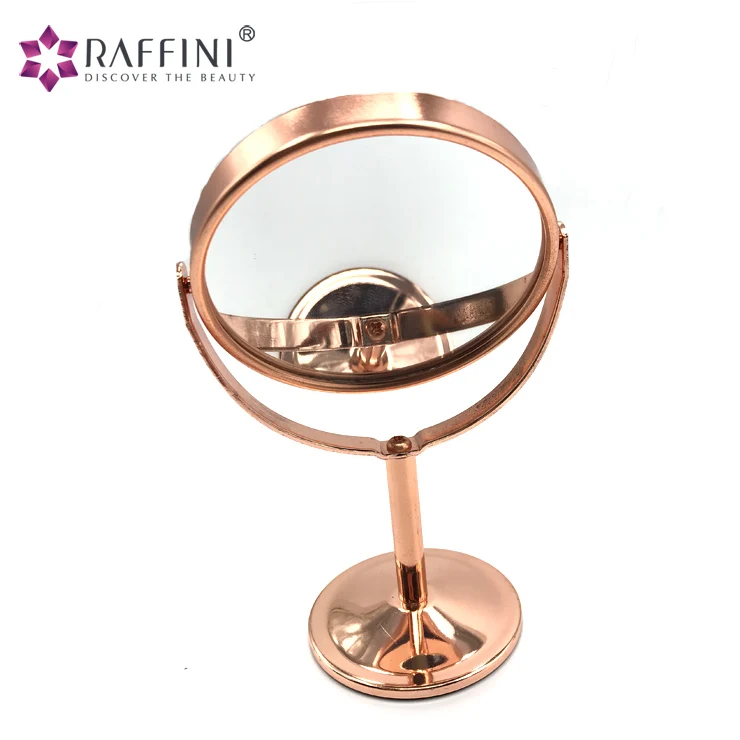 Magnifying Rose Gold Desk Double-sided Personal Mirror