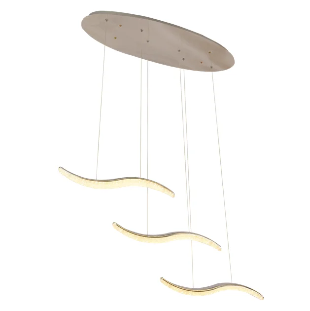 ETL cETL TUV Post Modern Plate Chrome Metal Led Pendant Light Lustre Luminaire Led Suspension Lamp