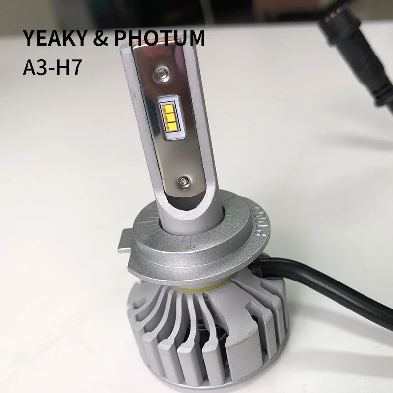 Factory Directly Selling YEAKY/PHOTUM A3 Series H7 Auto Lamp with RoHS CE E-mark DOT Certificate LED Headlight