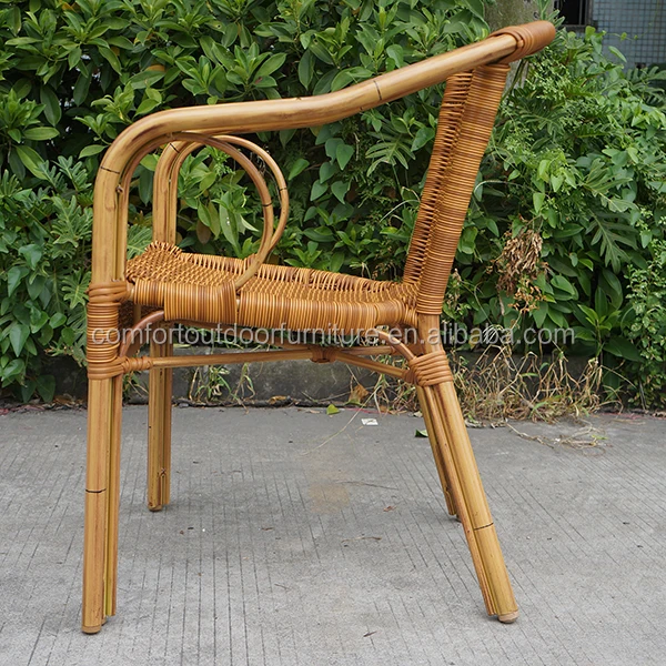Natural Bamboo Look Finish Rattan Chair Bamboo Chair