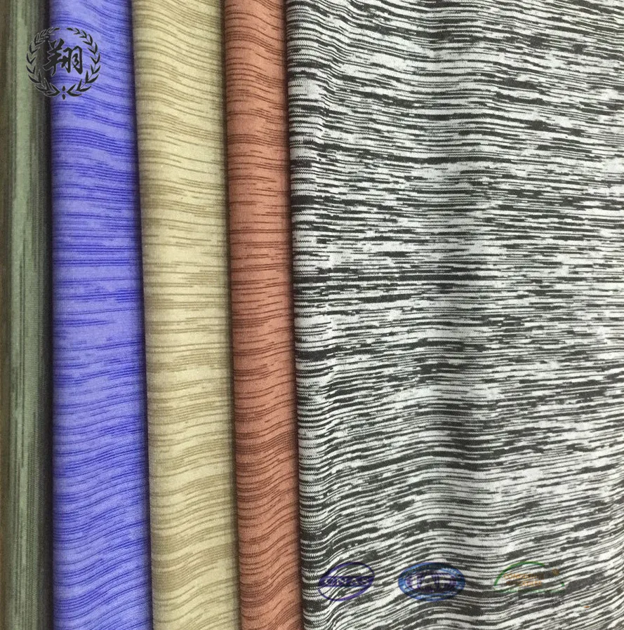 nylon polyester spandex blended fabric mixed lycra marble effect suit for sportswear yoga pant crop top fabric