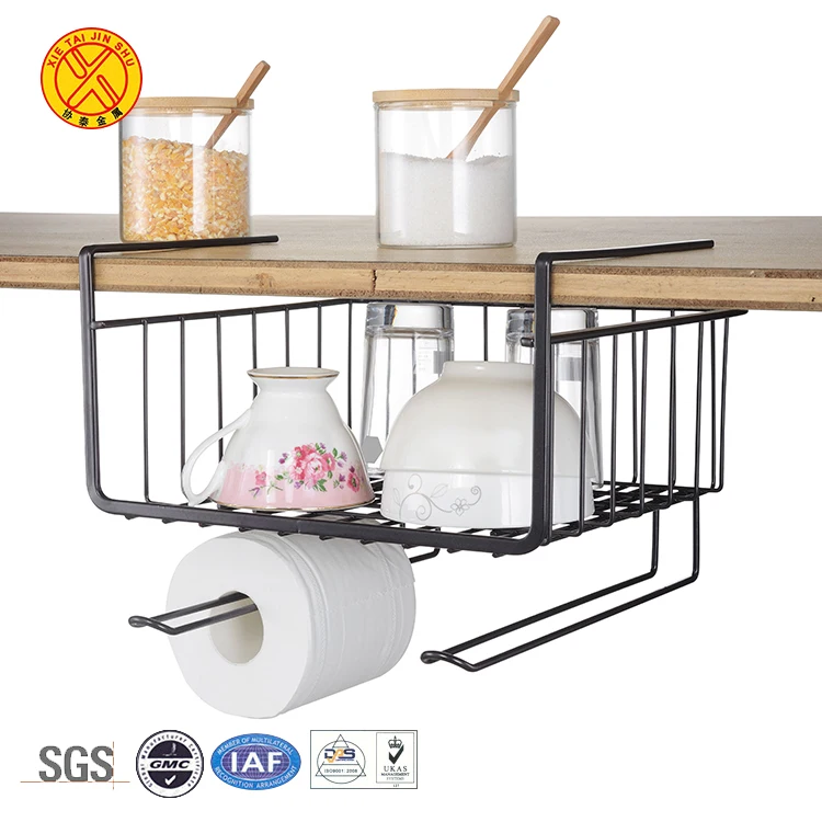 Factory price kitchen 1 tier metal wire hanging basket for storage