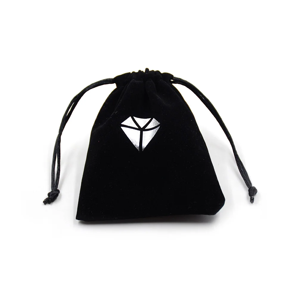 
Personalized print logo colorful small velvet jewelry drawstring pouch bag 