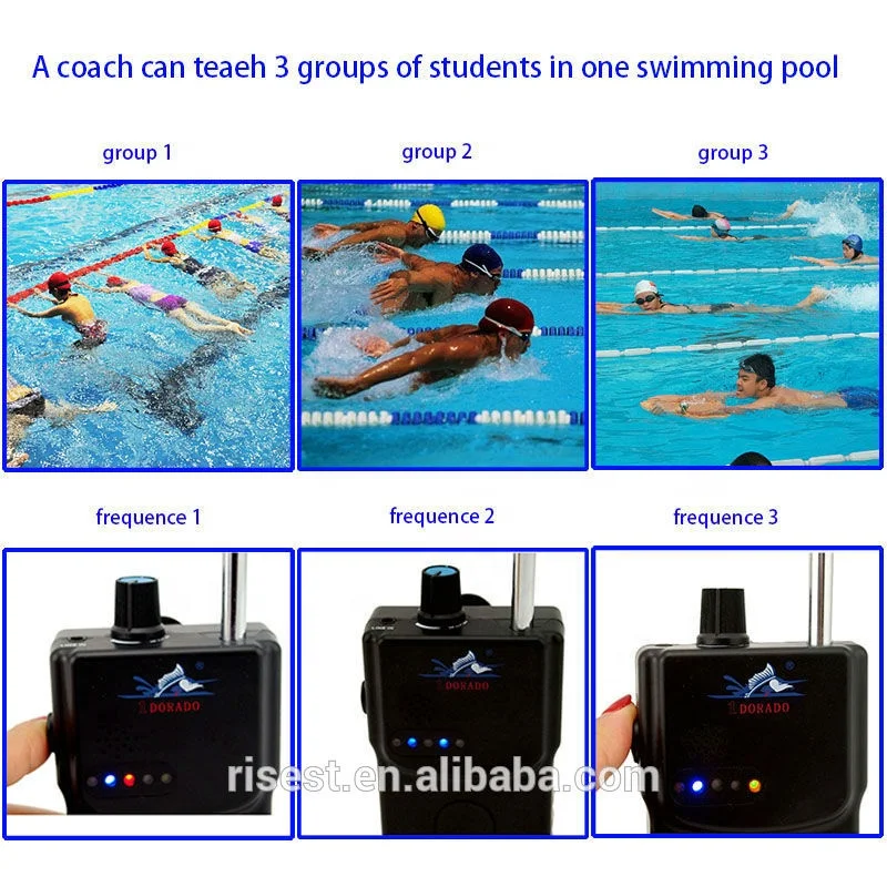 Учебный инструмент для плавания, FM-передатчик должен использоваться с гарнитурой для снижения кости, приемник, расстояние 150 м