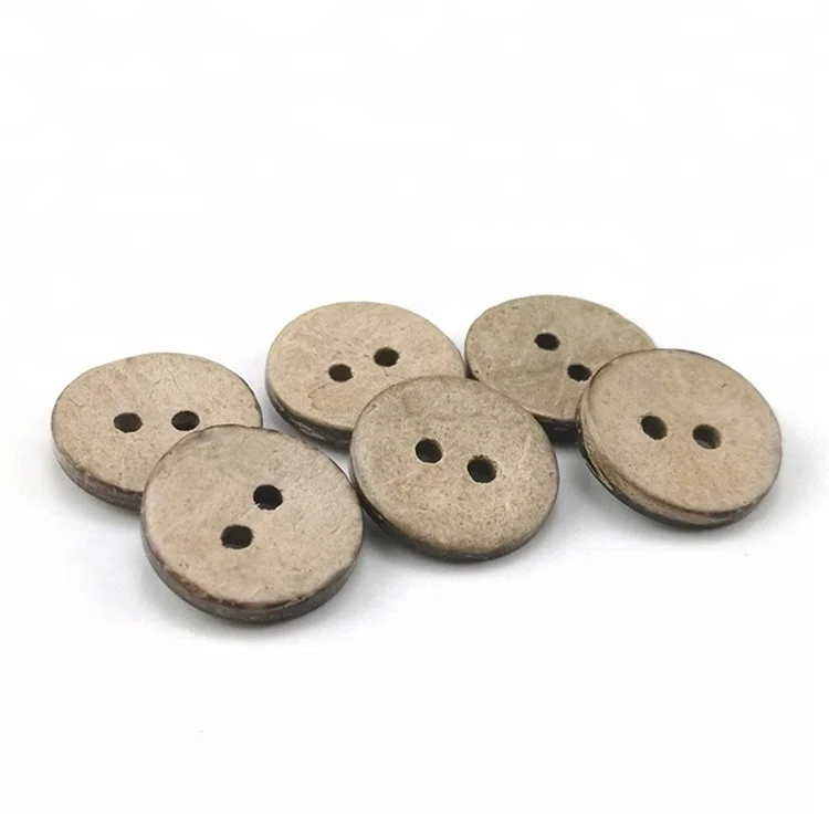 Natural Round 2 Holes Coconut Shell Button For Clothing