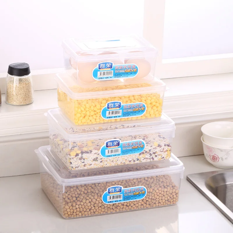 Customized Multifunction Clear Food Fresh Hermetic Containers Kitchen Food Plastic Storage Box