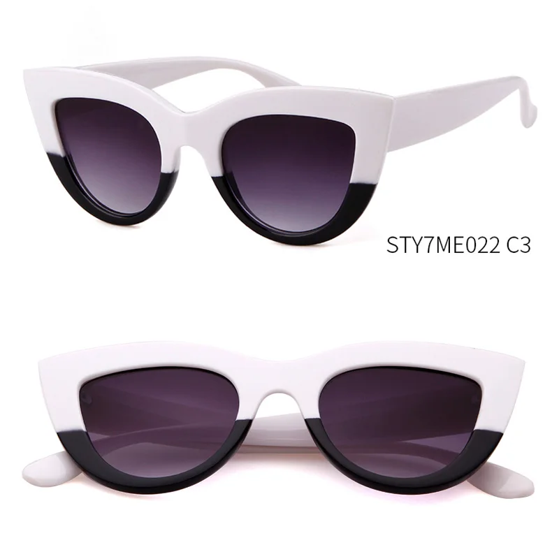 Morglow 7ME022 2019 Classic women style PC frame fashion cat eye sunglasses mirror lens for ladies