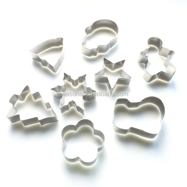 8pcs stainless steel cookie cutter christmas gift pack set