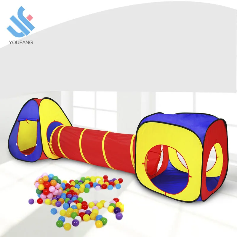 YF-W1305 outdoor indoor 3 in 1 new portable baby children foldable prince princess castle pop up house kids play tunnel tent