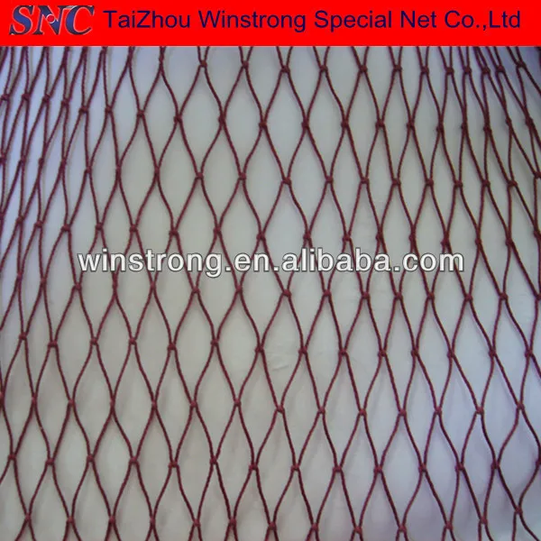 один узел нейлон мультифиламент рыболовных сетей 210d/12ply коричневый красный