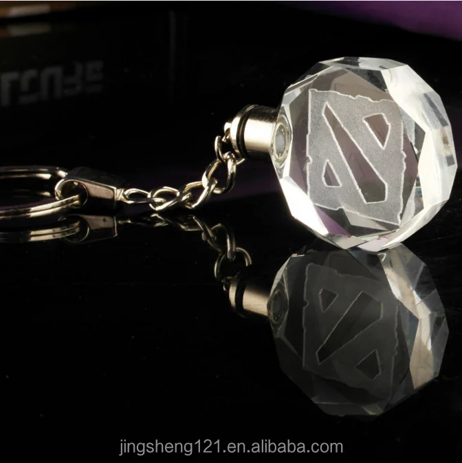Factory Wholesale game  Logo Key chain Custom  healing k9  crystal led  Keychain with led