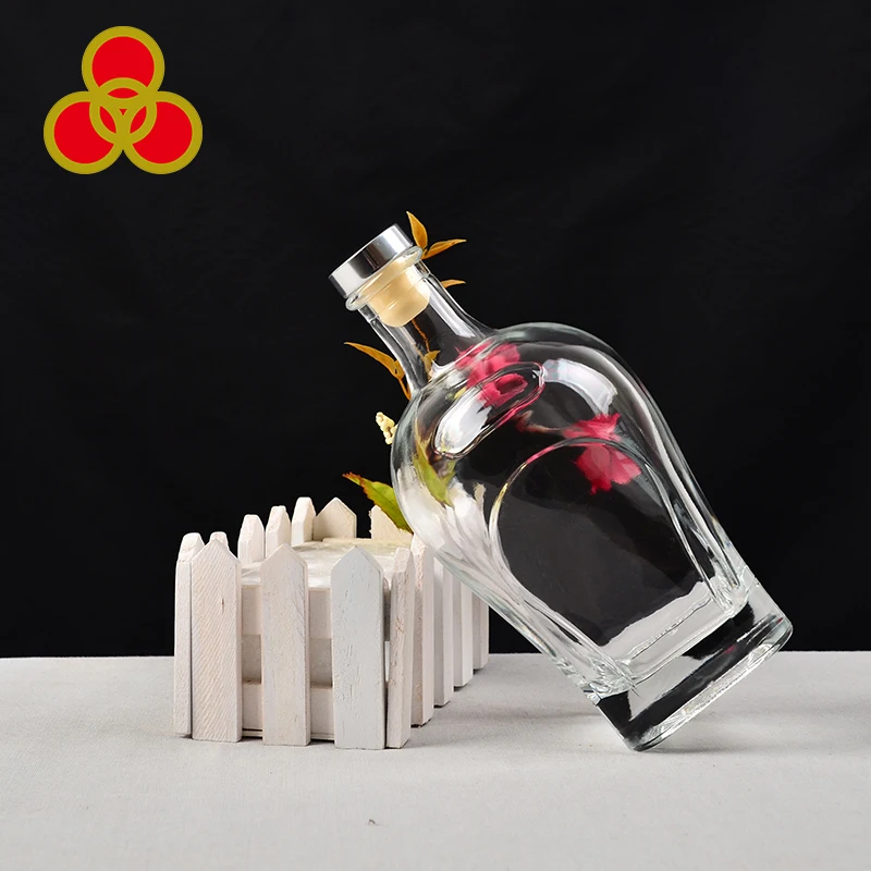 White spirit transparent round shape tequila glass bottles