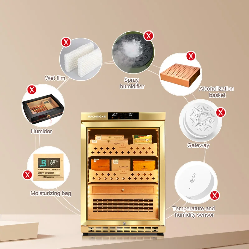 Factory Direct Offer Premium Wooden Precise Climate-controlled electronic cigar cabinet humidor