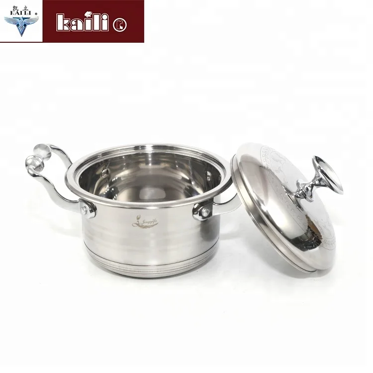 Best quality 3pcs stainless steel cookware set stock italian and korea cookware set with heat resistant handle